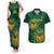 Custom South Africa Cricket Couples Matching Tank Maxi Dress and Hawaiian Shirt Go Champions Proteas - Wonder Print Shop