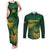 Custom South Africa Cricket Couples Matching Tank Maxi Dress and Long Sleeve Button Shirt Go Champions Proteas - Wonder Print Shop