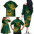 Custom South Africa Cricket Family Matching Off The Shoulder Long Sleeve Dress and Hawaiian Shirt Go Champions Proteas - Wonder Print Shop