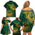 Custom South Africa Cricket Family Matching Off Shoulder Short Dress and Hawaiian Shirt Go Champions Proteas - Wonder Print Shop