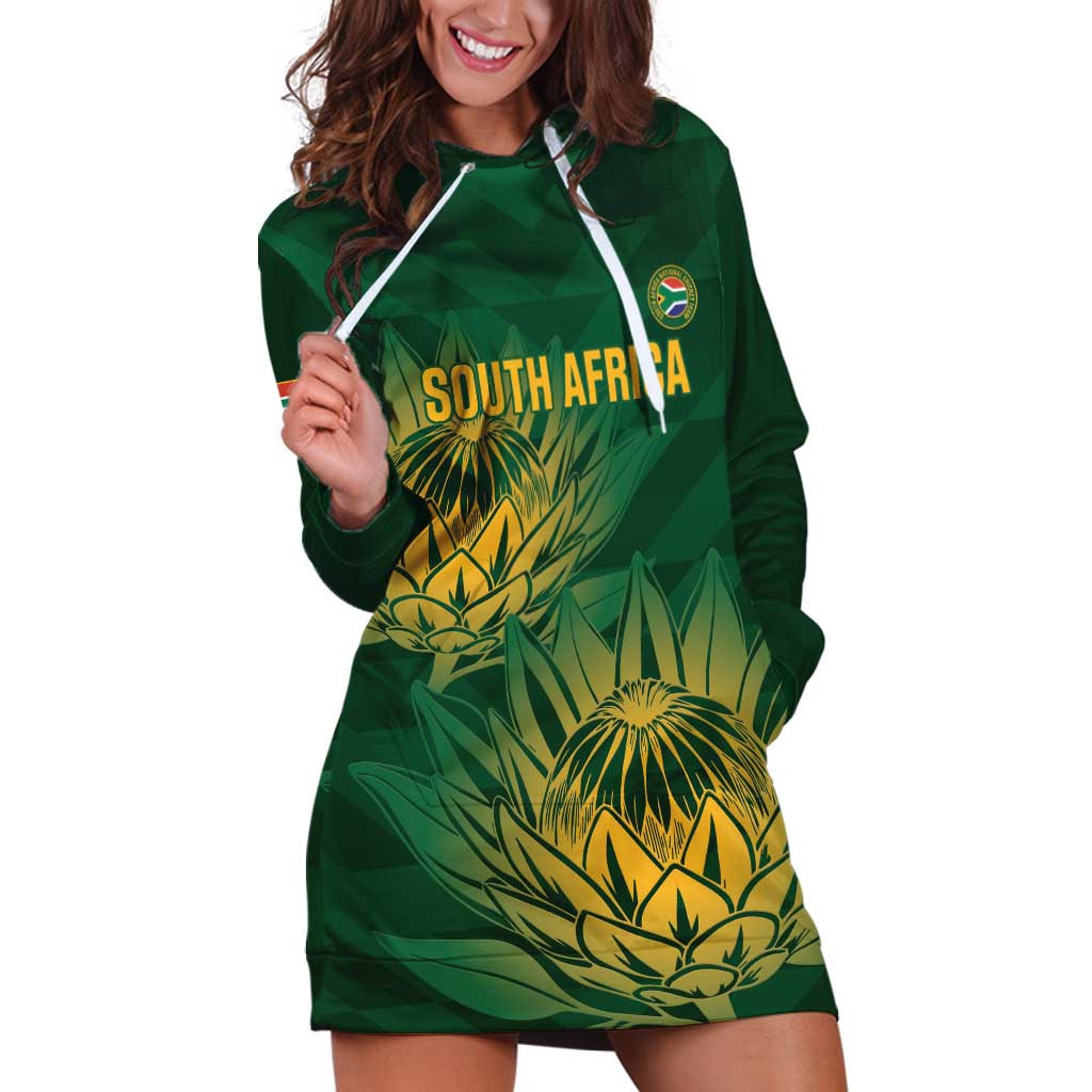 Custom South Africa Cricket Hoodie Dress Go Champions Proteas - Wonder Print Shop