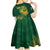 Custom South Africa Cricket Kid Short Sleeve Dress Go Champions Proteas - Wonder Print Shop