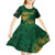 Custom South Africa Cricket Kid Short Sleeve Dress Go Champions Proteas - Wonder Print Shop