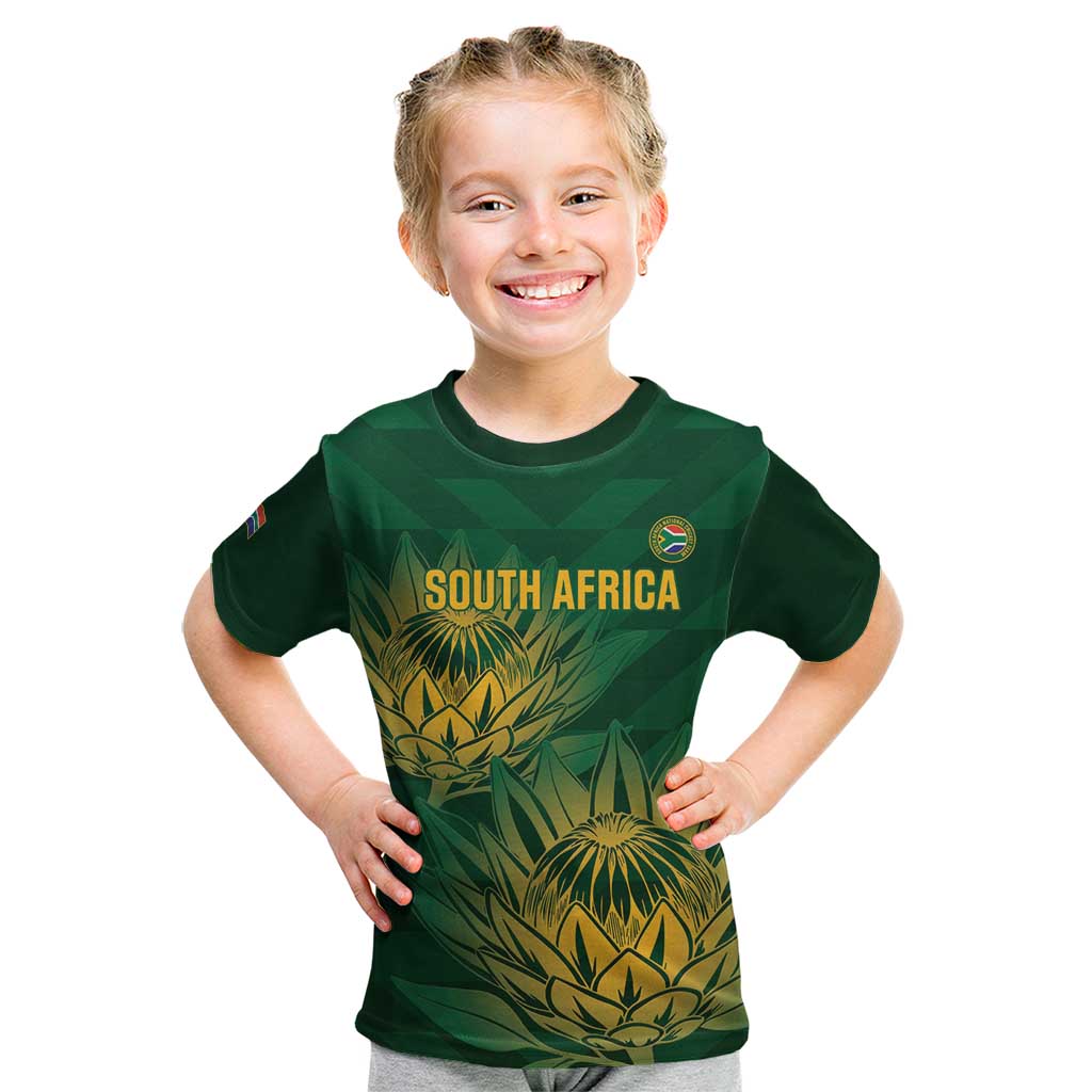 Custom South Africa Cricket Kid T Shirt Go Champions Proteas - Wonder Print Shop