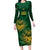 Custom South Africa Cricket Long Sleeve Bodycon Dress Go Champions Proteas - Wonder Print Shop