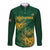 Custom South Africa Cricket Long Sleeve Button Shirt Go Champions Proteas - Wonder Print Shop