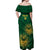 Custom South Africa Cricket Off Shoulder Maxi Dress Go Champions Proteas - Wonder Print Shop