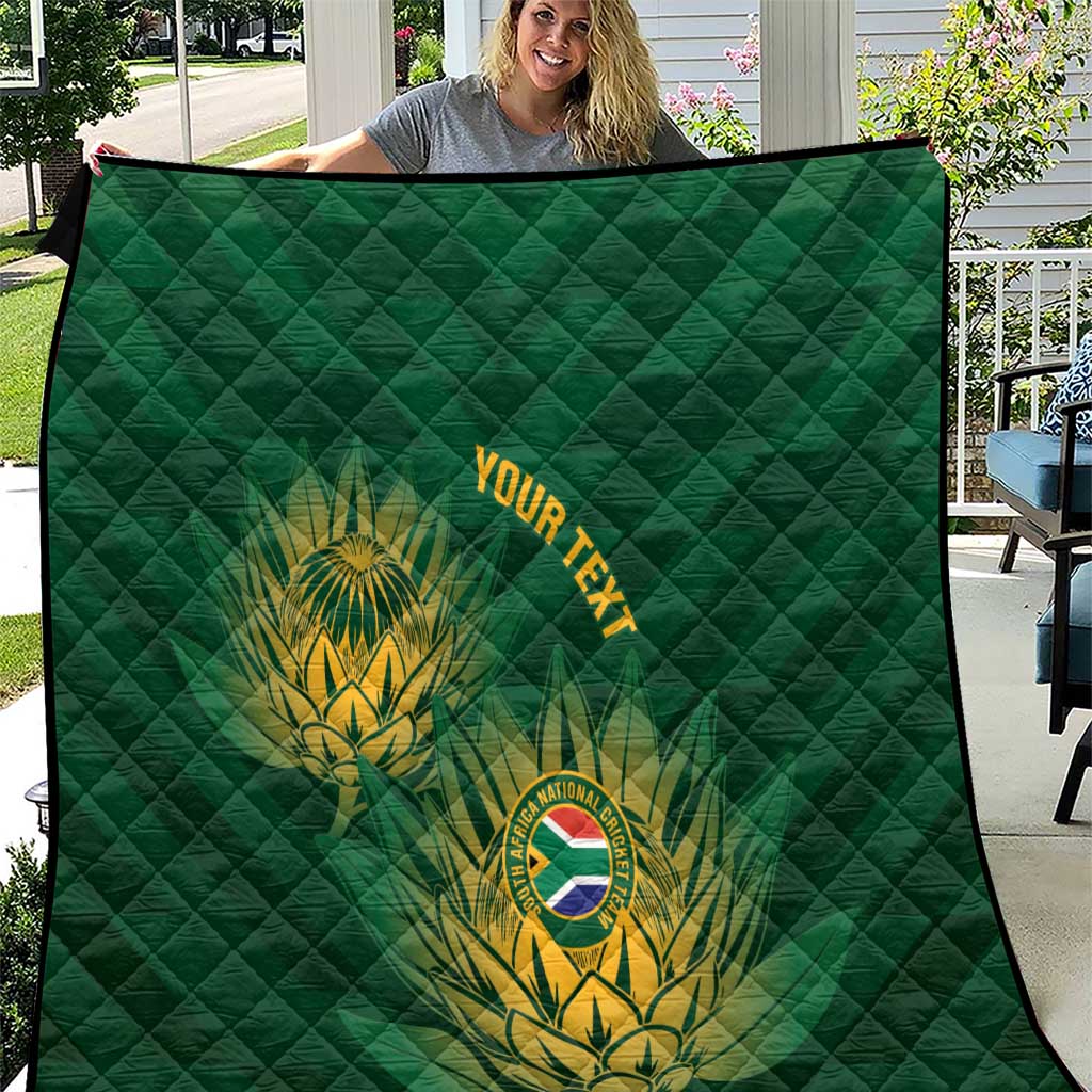 Custom South Africa Cricket Quilt Go Champions Proteas