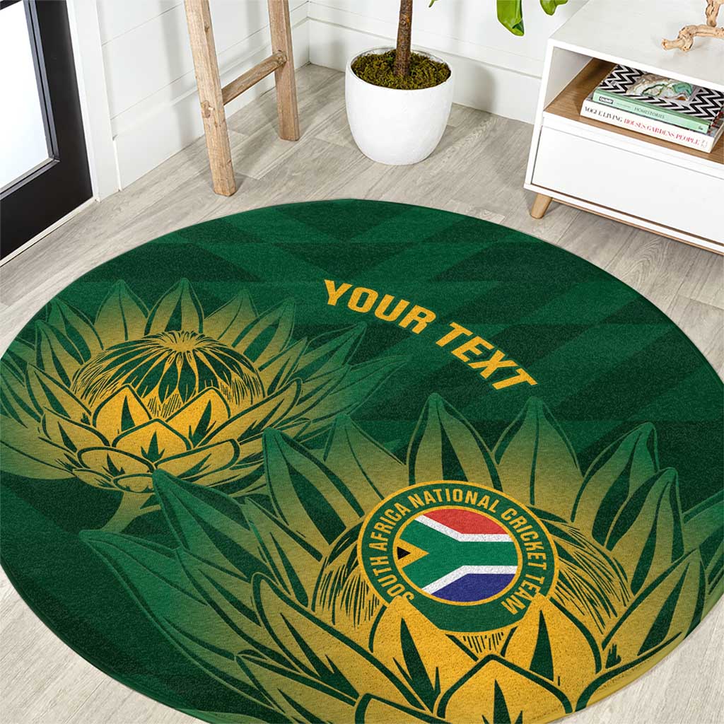 Custom South Africa Cricket Round Carpet Go Champions Proteas