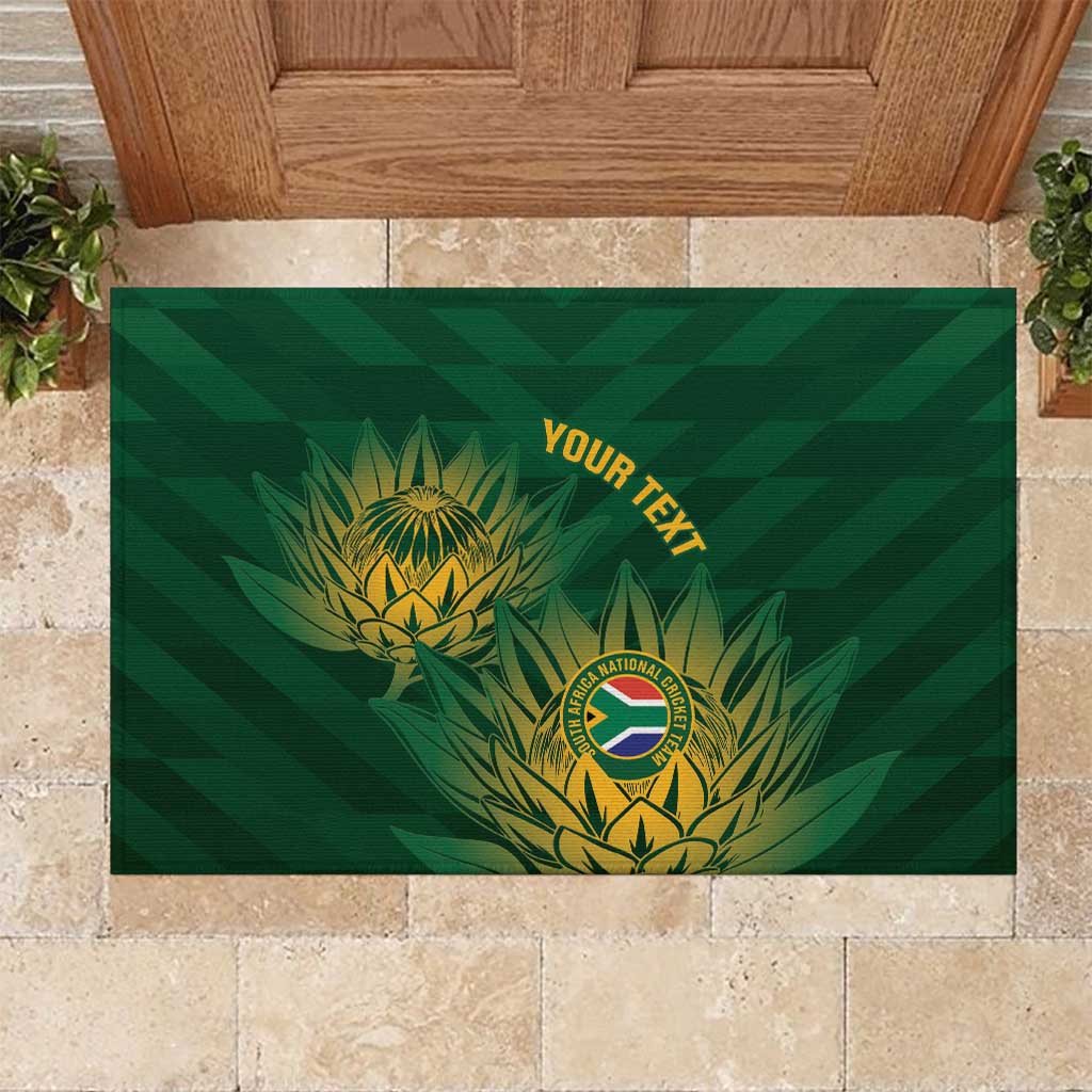 Custom South Africa Cricket Rubber Doormat Go Champions Proteas