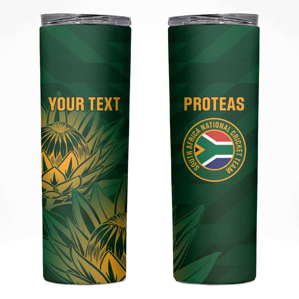 Custom South Africa Cricket Skinny Tumbler Go Champions Proteas