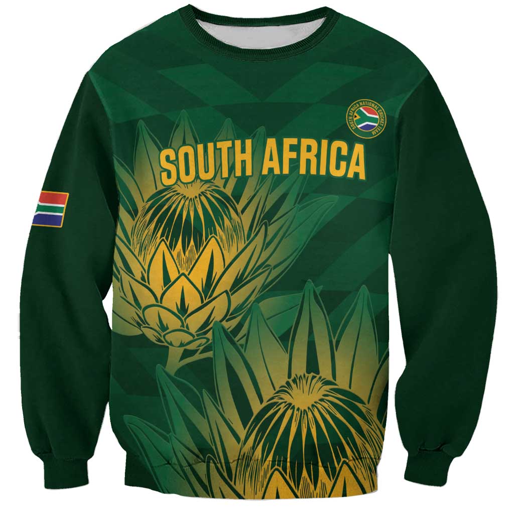 Custom South Africa Cricket Sweatshirt Go Champions Proteas