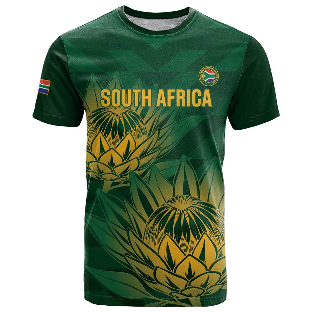 Custom South Africa Cricket T Shirt Go Champions Proteas