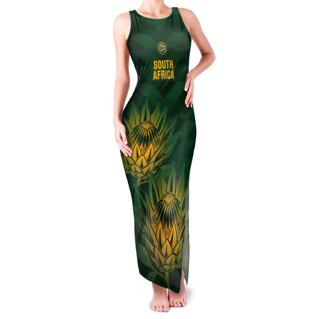 Custom South Africa Cricket Tank Maxi Dress Go Champions Proteas