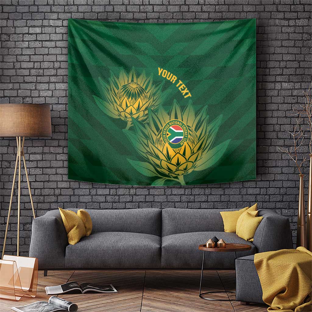 Custom South Africa Cricket Tapestry Go Champions Proteas