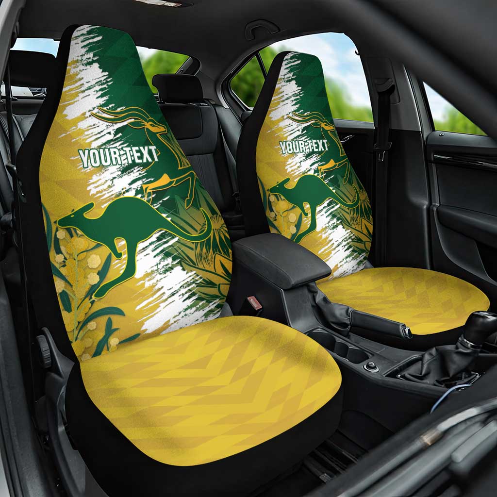 Custom Australia And South Africa Cricket Car Seat Cover Aussies Proteas Together - Wonder Print Shop