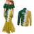 Custom Australia And South Africa Cricket Couples Matching Mermaid Dress and Long Sleeve Button Shirt Aussies Proteas Together