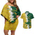 Custom Australia And South Africa Cricket Couples Matching Off Shoulder Short Dress and Hawaiian Shirt Aussies Proteas Together - Wonder Print Shop