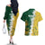 Custom Australia And South Africa Cricket Couples Matching Off The Shoulder Long Sleeve Dress and Hawaiian Shirt Aussies Proteas Together - Wonder Print Shop