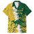 Custom Australia And South Africa Cricket Family Matching Long Sleeve Bodycon Dress and Hawaiian Shirt Aussies Proteas Together - Wonder Print Shop