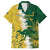 Custom Australia And South Africa Cricket Family Matching Off The Shoulder Long Sleeve Dress and Hawaiian Shirt Aussies Proteas Together - Wonder Print Shop