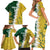 Custom Australia And South Africa Cricket Family Matching Short Sleeve Bodycon Dress and Hawaiian Shirt Aussies Proteas Together - Wonder Print Shop