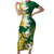 Custom Australia And South Africa Cricket Family Matching Short Sleeve Bodycon Dress and Hawaiian Shirt Aussies Proteas Together - Wonder Print Shop