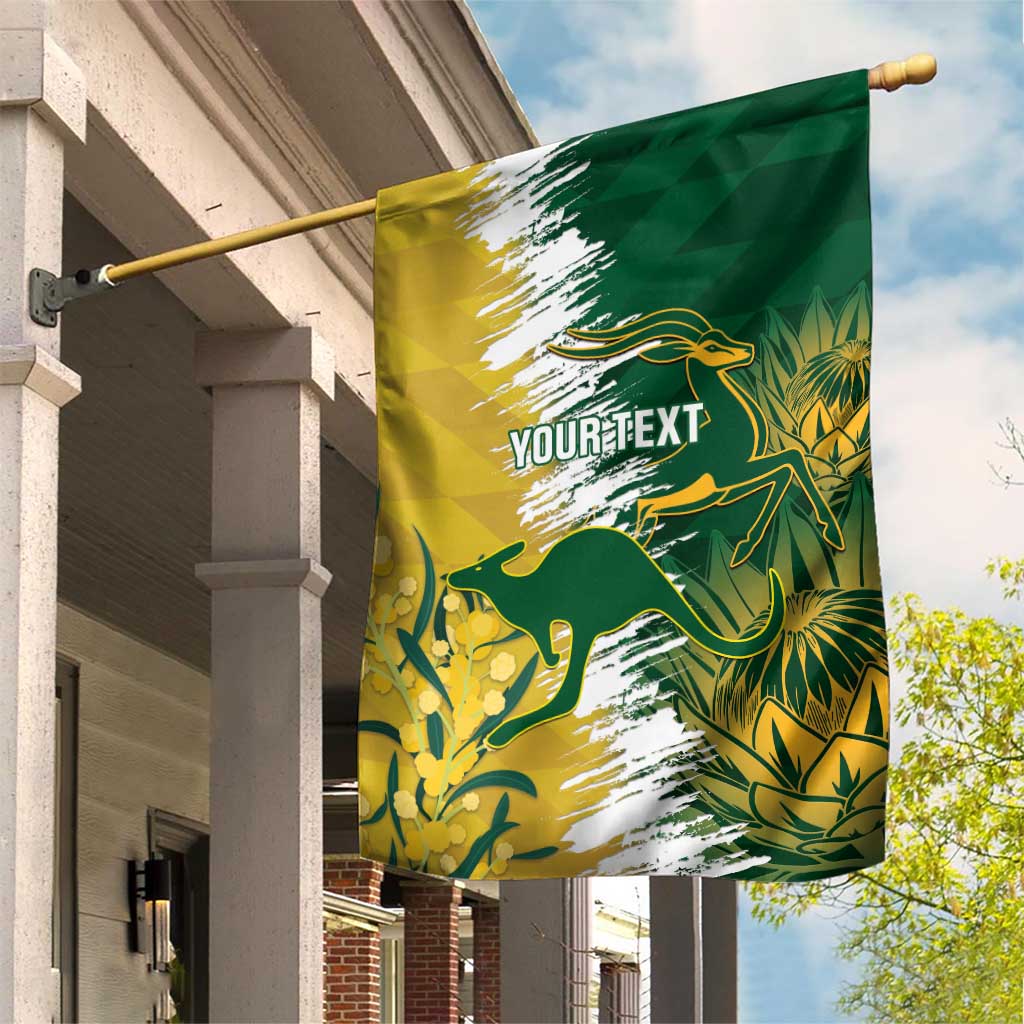 Custom Australia And South Africa Cricket Garden Flag Aussies Proteas Together - Wonder Print Shop