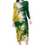 Custom Australia And South Africa Cricket Long Sleeve Bodycon Dress Aussies Proteas Together - Wonder Print Shop