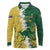 Custom Australia And South Africa Cricket Long Sleeve Polo Shirt Aussies Proteas Together - Wonder Print Shop