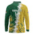 Custom Australia And South Africa Cricket Long Sleeve Polo Shirt Aussies Proteas Together - Wonder Print Shop