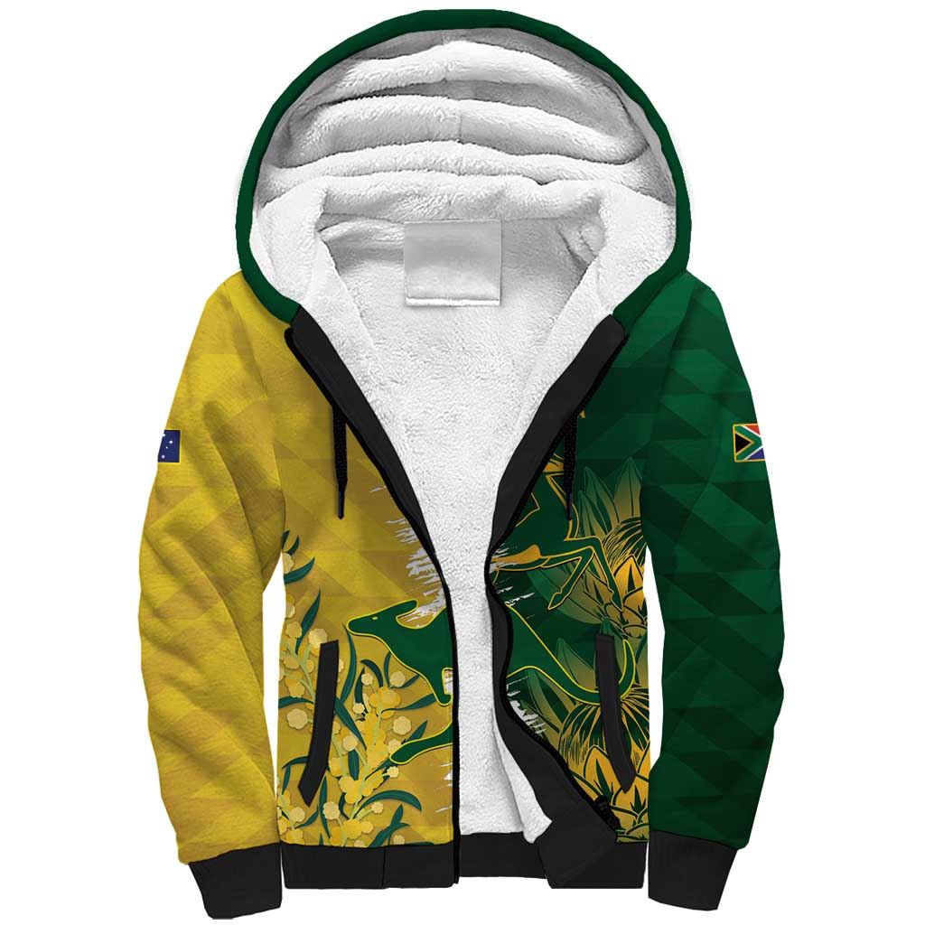 Custom Australia And South Africa Cricket Sherpa Hoodie Aussies Proteas Together