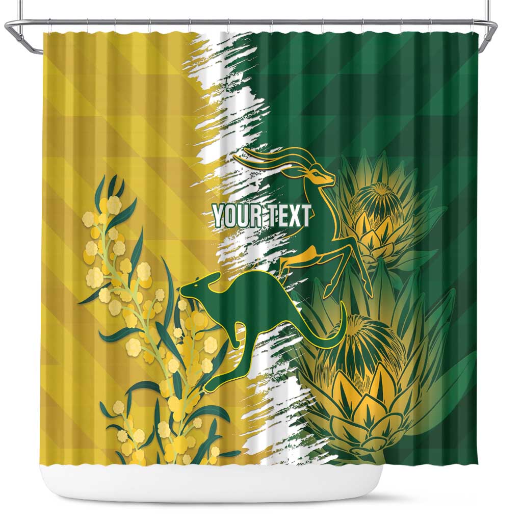 Custom Australia And South Africa Cricket Shower Curtain Aussies Proteas Together