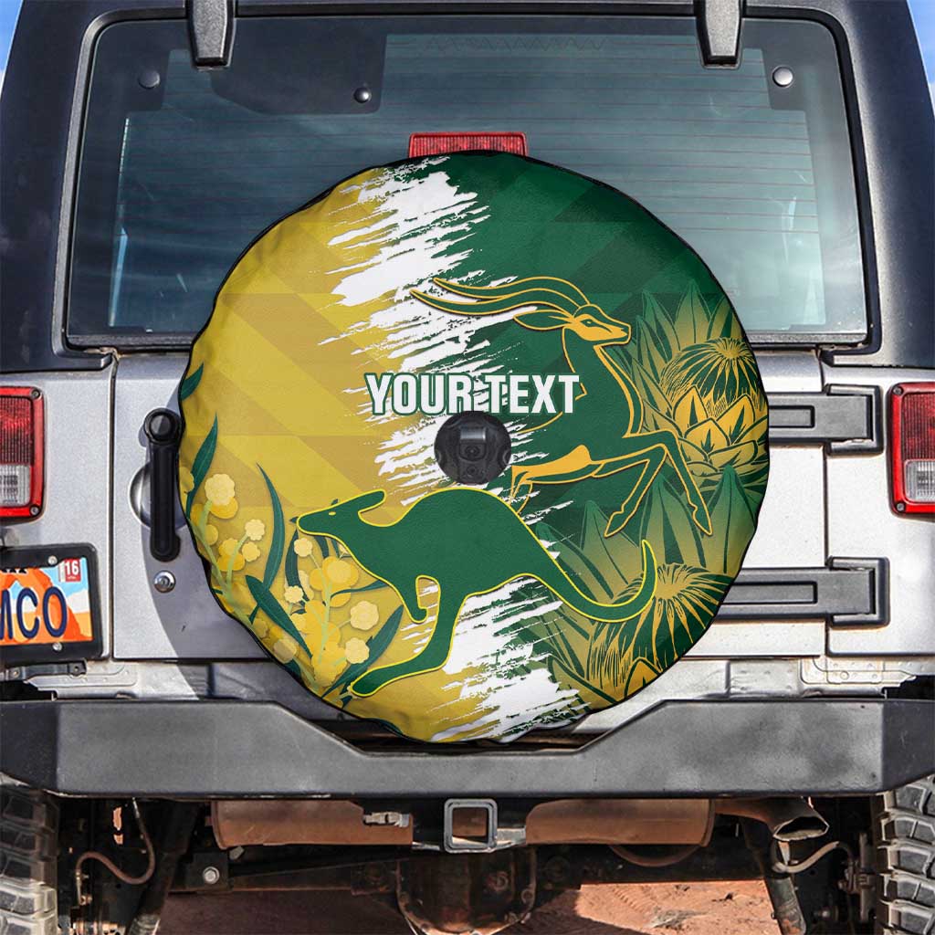 Custom Australia And South Africa Cricket Spare Tire Cover Aussies Proteas Together