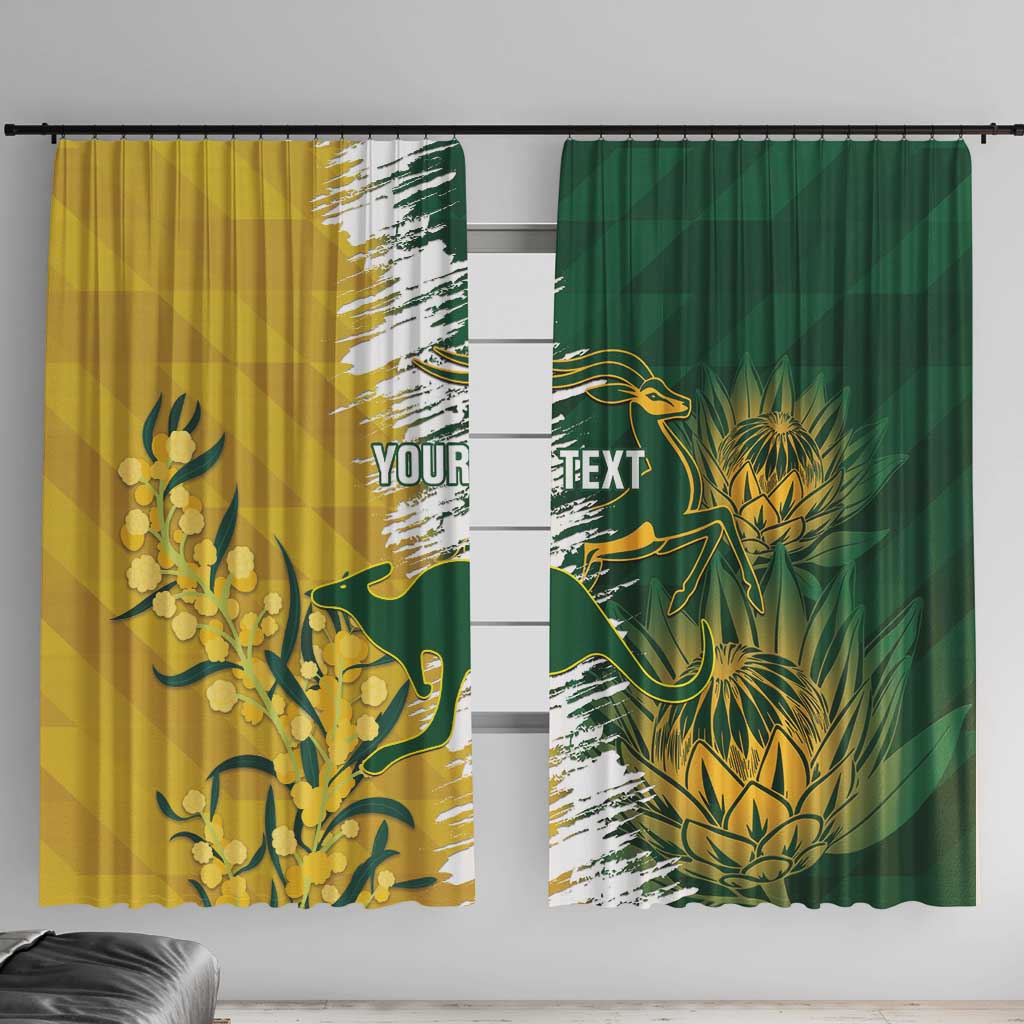 Custom Australia And South Africa Cricket Window Curtain Aussies Proteas Together