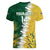 Custom Australia And South Africa Cricket Women V-Neck T-Shirt Aussies Proteas Together