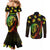 Jamaica Bob Marley Day Couples Matching Mermaid Dress and Long Sleeve Button Shirt One Love Jamaican Reggae African Pattern