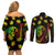 Jamaica Bob Marley Day Couples Matching Off Shoulder Short Dress and Long Sleeve Button Shirt One Love Jamaican Reggae African Pattern