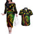 Jamaica Bob Marley Day Couples Matching Off The Shoulder Long Sleeve Dress and Hawaiian Shirt One Love Jamaican Reggae African Pattern