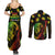 Jamaica Bob Marley Day Couples Matching Summer Maxi Dress and Long Sleeve Button Shirt One Love Jamaican Reggae African Pattern