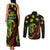 Jamaica Bob Marley Day Couples Matching Tank Maxi Dress and Long Sleeve Button Shirt One Love Jamaican Reggae African Pattern