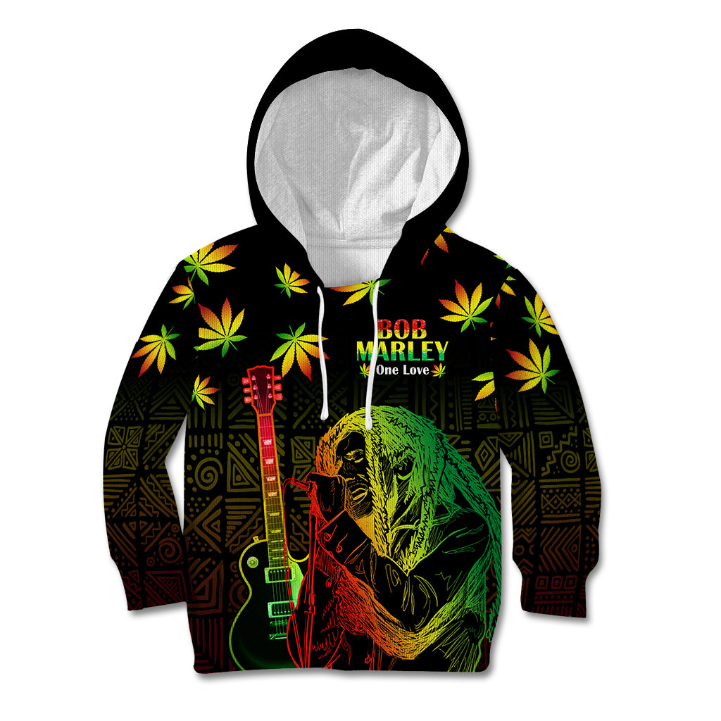 Jamaica Bob Marley Day Kid Hoodie One Love Jamaican Reggae African Pattern