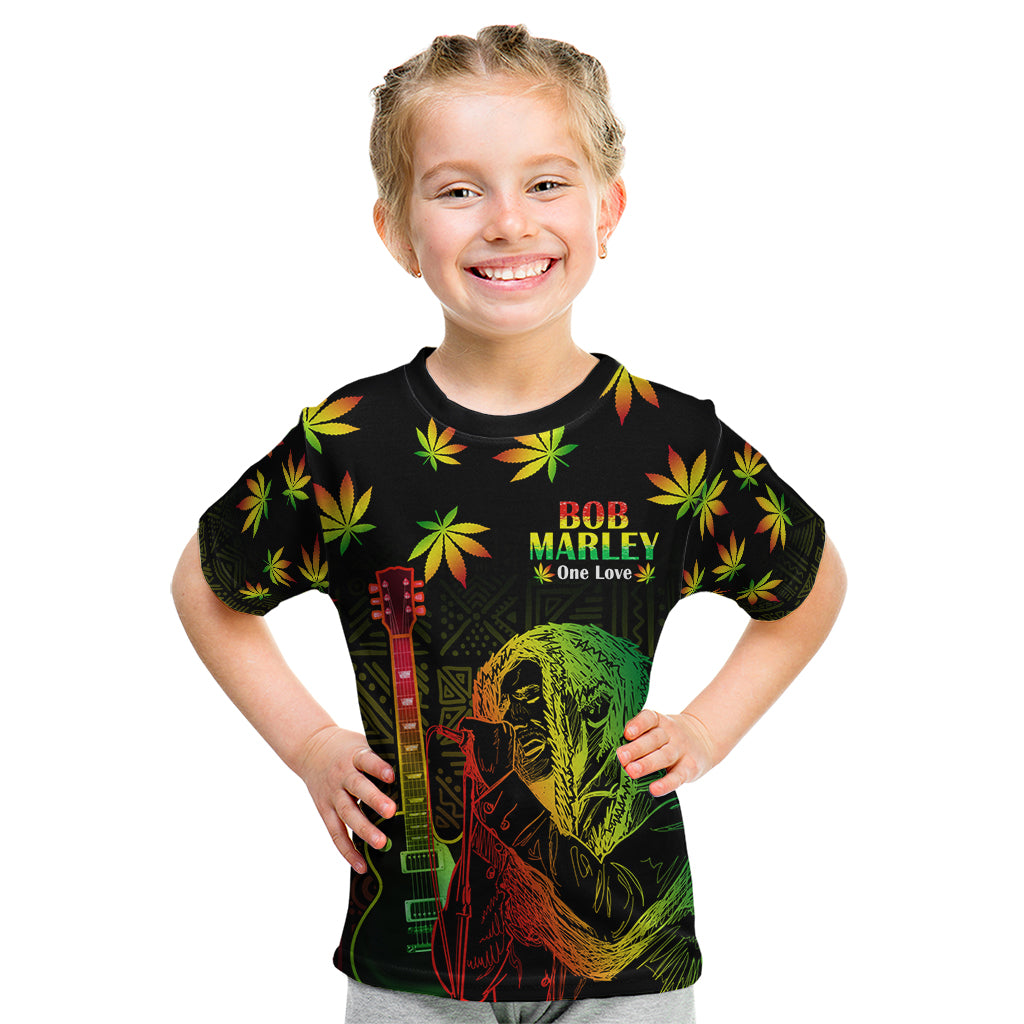 Jamaica Bob Marley Day Kid T Shirt One Love Jamaican Reggae African Pattern