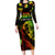 Jamaica Bob Marley Day Long Sleeve Bodycon Dress One Love Jamaican Reggae African Pattern