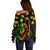 Jamaica Bob Marley Day Off Shoulder Sweater One Love Jamaican Reggae African Pattern