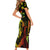 Jamaica Bob Marley Day Short Sleeve Bodycon Dress One Love Jamaican Reggae African Pattern