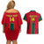 Custom Cameroon Football Couples Matching Off Shoulder Short Dress and Hawaiian Shirt 2024 African Nations Go Champions Lion Style - Wonder Print Shop