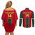 Custom Cameroon Football Couples Matching Off Shoulder Short Dress and Long Sleeve Button Shirt 2024 African Nations Go Champions Lion Style