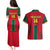 Custom Cameroon Football Couples Matching Puletasi and Hawaiian Shirt 2024 African Nations Go Champions Lion Style