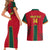 Custom Cameroon Football Couples Matching Short Sleeve Bodycon Dress and Hawaiian Shirt 2024 African Nations Go Champions Lion Style